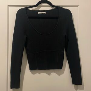 Abercrombie Scoop Neck Corset Sweater Top Sz M